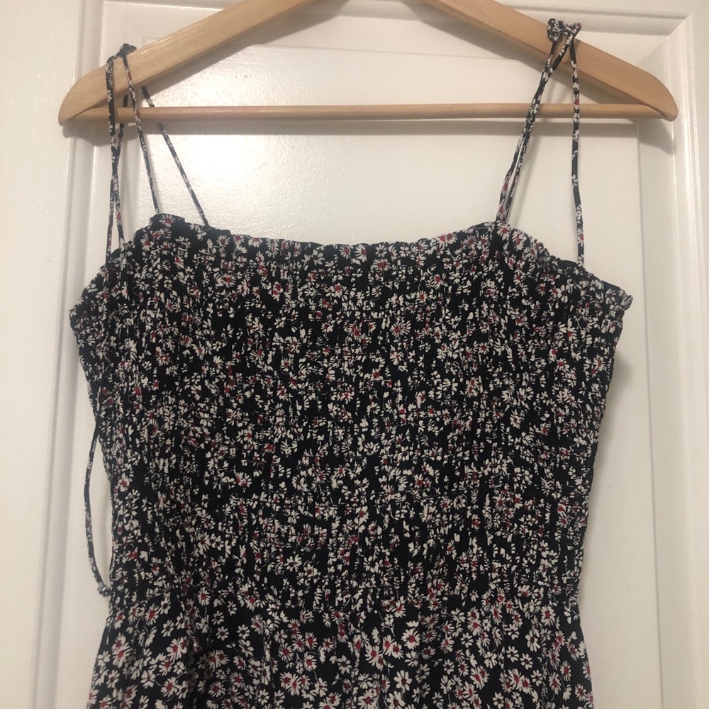 Madewell Black Maxi Dress with Pink Floral Print size 2 Price $158 - Picture 5 of 7
